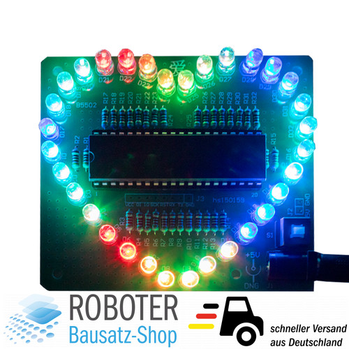 Bausatz farbenfrohes led herz - bausatz,