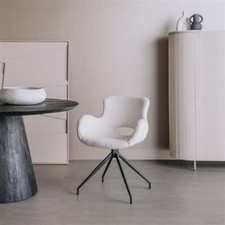 Stuhl Campo 180° Drehbar Esszimmerstuhl Metallfuß Teddyfell 2 er Set Armlehnen