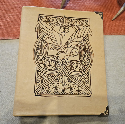 Leder brandmalerei ringordner - leder,