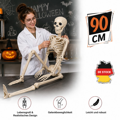Skelett halloween lebensgroß - skelett,
