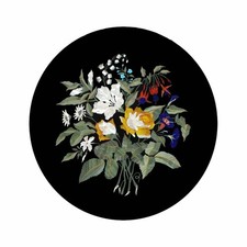 12" Schwarz Rund Marmor