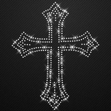 Aufbügler Kreuz Strass Bügelbild Strassmotiv Kreuz zum Aufbügeln Gothic Faith