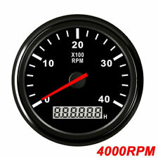 85mm Drehzahlmesser Anzeige Zusatz Instrument Tacho 0-4000RPM für Auto Marine