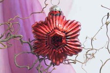 Christbaumkugel Stern rot Weihnachtsschmuck Bauernsilber Weihnachtsstern Glas