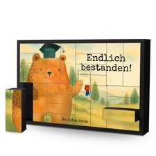 Befüllbarer Adventskalender Bär Prüfung Design - Geschenk Zeugnis Abitur Teddy
