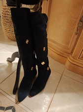 Escada Overknee Stiefel Gr.40,5 Wildleder