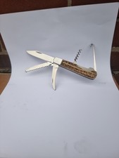 Leegebruch GML 4 teilig  DDR Hirschhorn Taschenmesser mit 5 Werkzeuge Vintage