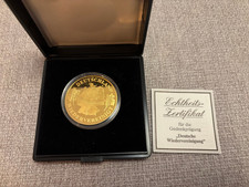 Goldene Gedenkmedaille auf die deutsche Wiedervereinigung 1990 24ct stempelglanz