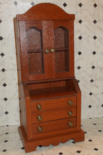 Bodo Hennig Wohnzimmer Schrank Vitrine Dunkles Holz Möbel für Puppenhaus