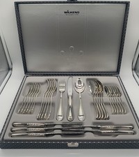 Wilkens Speise- Menübesteck Schwedisch Faden 90 versilbert 30 Teile 6 Pers. OVP