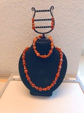 Feuerachat Schmuck Set Kette