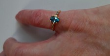 Blauer Zirkon Silberring°.