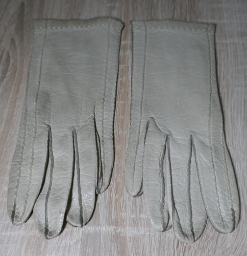 Helle leder handschuhe - leder,