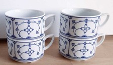 4 Kaffee / Teetasse Tasse Strohblume / Blau Saks - Jäger Eisenberg