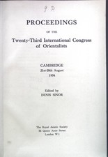 Proceedings of the Twenty-Third International Congress of Orientalists Sinor, De