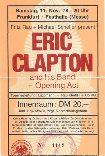 Eric clapton concert 1978 - in,