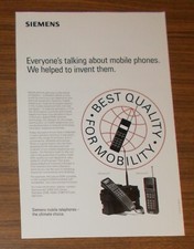 Seltene Werbung SIEMENS P1 Autotelefon S1 Mobiltelefon C-Netz D-Netz #1 1993