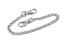 Edelstahl Schlüsselkette Hosenkette Geldbörsenkette Panzerkette 2 Karabiner 6 mm