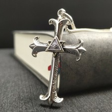 B32 Herren Anhänger Kreuz allsehendes Auge Sterling Silber 925