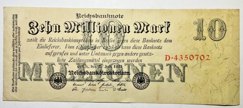 Deutsches reich millionen - deutsches, 10
