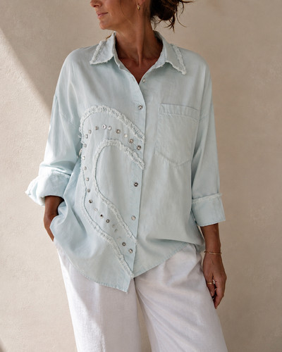 Oversize bluse damen jeansmix - oversize,