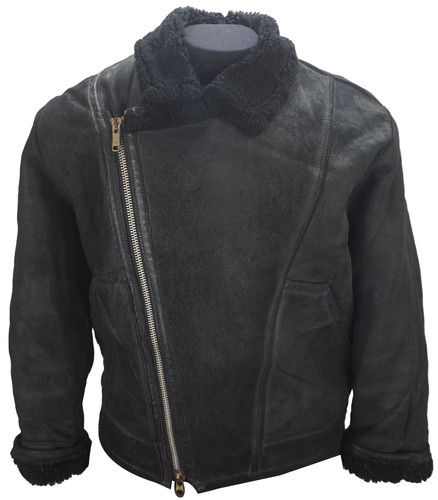 Vintage typ leder lammfell - typ, b-3
