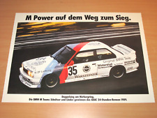 BMW M3 E30 POSTER 20 - M POWER AUF DEM NÜRBURGRING / ORIGINAL VINTAGE in MINT