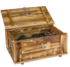 Holztruhe hugo geflammt mit - holztruhe,