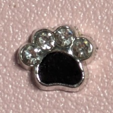 Floating Charms Pfote Strass, schwebende Mini Charms - Medaillon Magnet