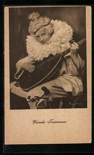 Ansichtskarte Schauspielerin Wanda Treumann spielt Mandola im Harlekinkostüm 