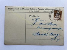 Postkarte Reklame 1919 Augsburg Bayerische Syenit Marmor Industrie Nordendorf