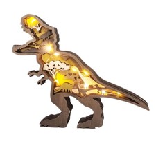 3D Holz Deko Lampe Dinosaurier
