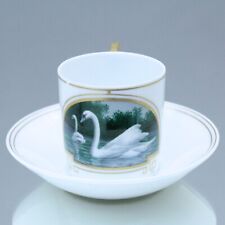 Nymphenburg: Mokkatasse mit Schwänen, Moccatasse, Jugendstil, L. C. Frenzel, cup