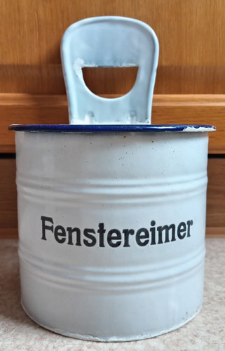 Alter antiker emaille eimer - antiker,