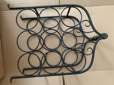 Antik massiv schwer Metall Weinregal Flaschenständer für 9 Flaschen mit Bogen