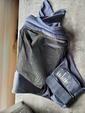 Pferde Fliegenmaske von Felix Bühler schwarz + graublau gepolstert Neuwertig TOP