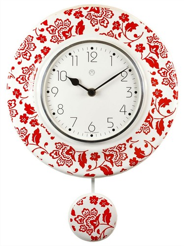 Pendeluhr küchenuhr rot weiß - pendeluhr,