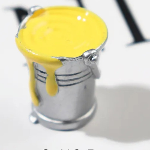Miniatur deko farbeimer gelb - farbeimer,