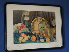 Jugendstil Stillleben Wiener Secession 1915 Sign. Schebek Thonet Bugholz Rahmen