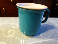 TUPPERWARE Preludio Picknick Henkelbecher & Deckel Untersetzer  Petrolgrün Weiß