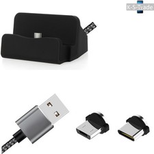 Ladestation für Samsung Galaxy S10 (Dual-SIM) + USB-Typ C u. Micro-USB-Adapter