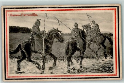 Ulanen patrol postcard - postcard, cavalry