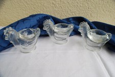 Ostern : 4 x  Eierbecher wohl WMF, Küken / Huhn Pressglas, TOP-Zustand!