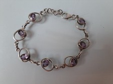 schönes, altes Armband  , 925 Silber mit geschliffenen Amethysten