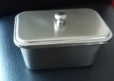 Dose Edelstahl gebürstet rechteckig+Deckel 18/10 für 500 gramm Butter Margarine