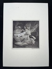 Erotische Graphik Franz von Bayros - „Zu Dritt im Séparée“ - Grafik um 1910 