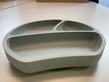 Kindsgut Baby Teller aus Silikon rutschfest Tischset mit Saugnäpfen Grau #KARO