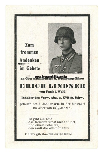 Orig sterbebild artillerie - orig., m
