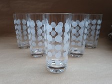 5 Ingrid Glas Longdrink Polka Dots 70er Retro Vintage Trinkglas Saftglas