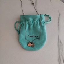 Tiffany & Co. Doppelherz-Halskette Rosa Silber mit Beutel